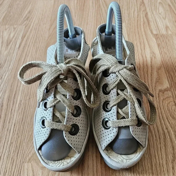 Fly London Leather Lace up Perforated Wedge Sandal Sizs 37. - Picture 3 of 13